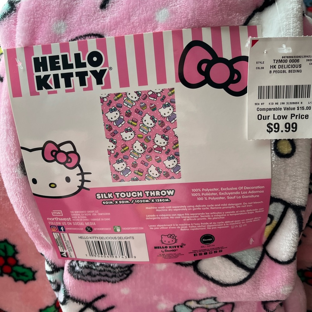 Hello Kitty Pink Silk Touch Throw